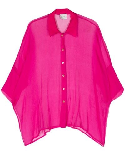 Alysi Camisa semitranslúcida de seda - Rosa