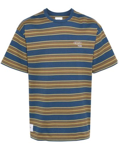 WTAPS Katoenen T-shirt Met Print - Blauw