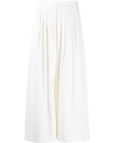 PS by Paul Smith Wide-leg Cropped Flared Pants - White