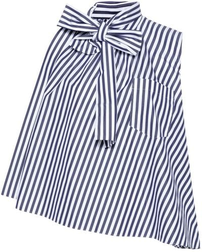 Sacai Striped poplin blouse - Blau