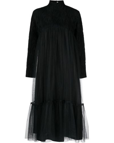 Noir Kei Ninomiya チュールオーバーレイ ドレス - ブラック