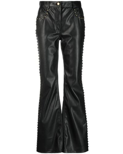 Moschino Jeans Stud-detail Mid-rise Trousers - Black
