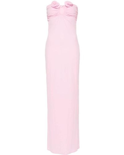 Magda Butrym Floral-appliqué Gown - Women's - Spandex/elastane/polyamide - Pink