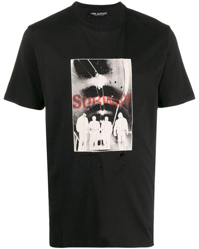 Neil Barrett Subway プリント Tシャツ - ブラック