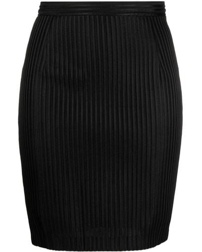 Gemy Maalouf High-waist Ribbed Miniskirt - Black