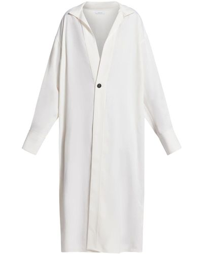 Ferragamo V-neck Wool Dress - White