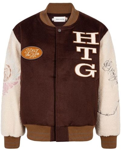 Honor The Gift Letterman Varsity Jacket - Brown