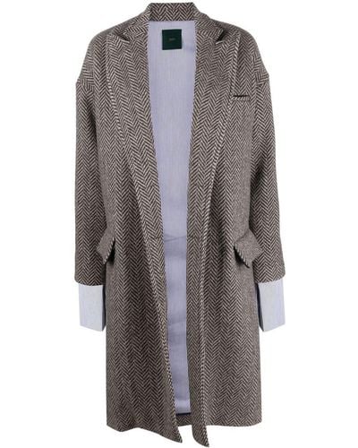 Jejia Katerine Herringbone-pattern Coat - Grey