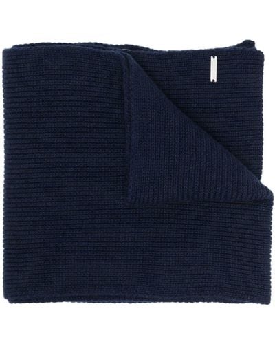Woolrich Cashmere Ribbed Scarf - Blue
