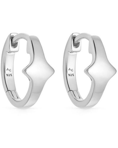 Astley Clarke Pendientes de aro huggie Luna - Blanco