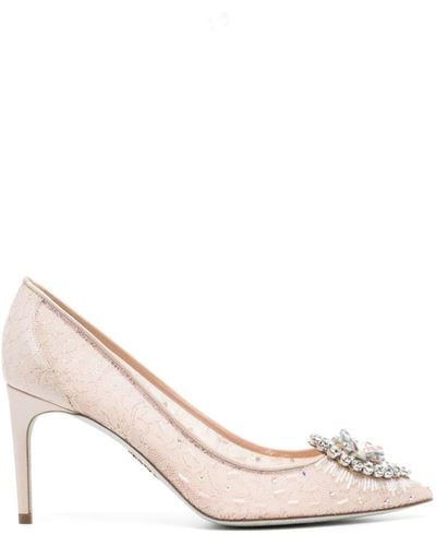Rene Caovilla Cinderella 65mm Lace Court Shoes - Pink