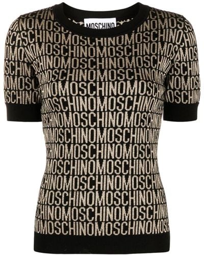 Moschino ロゴ メタリック Tシャツ - ブラック