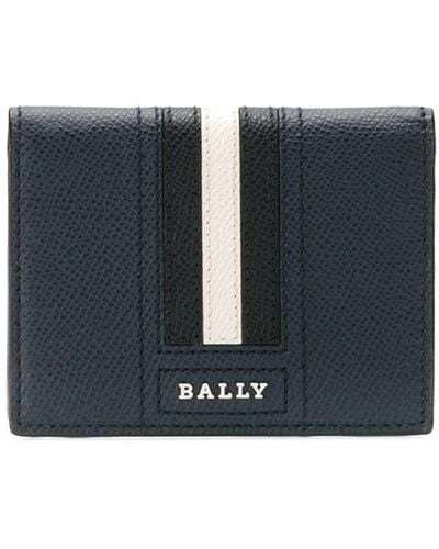 Bally Logo Stripe Wallet - Blue