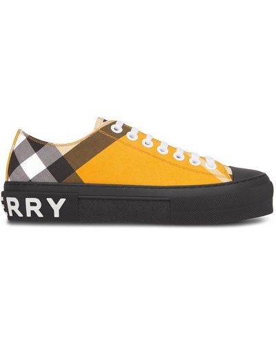 Burberry Canvas House Check Sneakers - Yellow