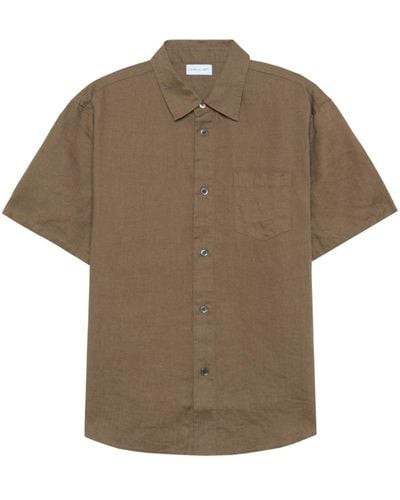 John Elliott Short-sleeve Linen Shirt - Brown