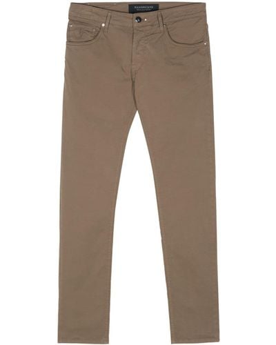 Hand Picked Orvieto Slim-cut Chino Trousers - Brown