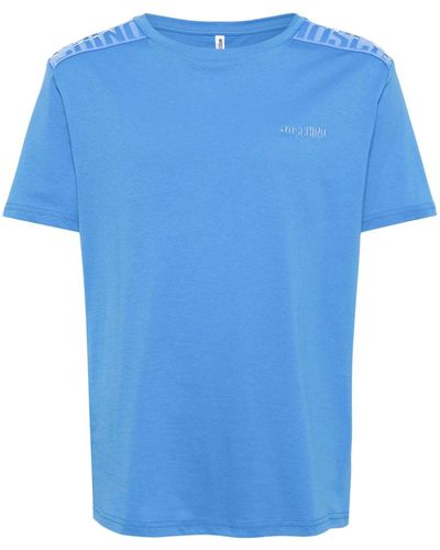 Moschino Logo-embossed Cotton T-shirt - Blue