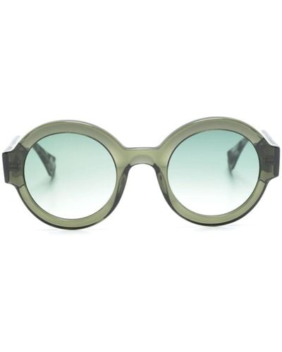 Gigi Studios Laura Transparent Round-frame Sunglasses - Green