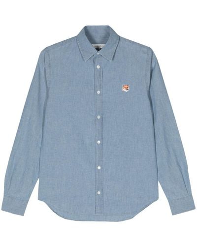 Maison Kitsuné Camisa con parche Fox Head - Azul