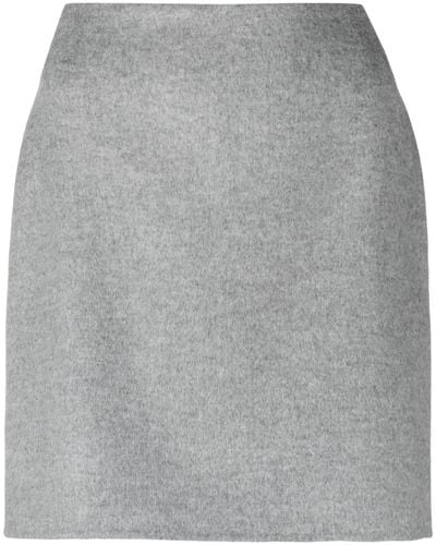 By Malene Birger Chambray Wool Mini Skirt - Gray