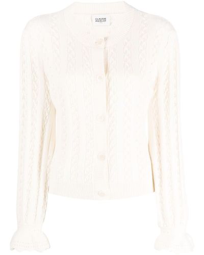 Claudie Pierlot Button-up Long-sleeve Knitted Cardigan - White