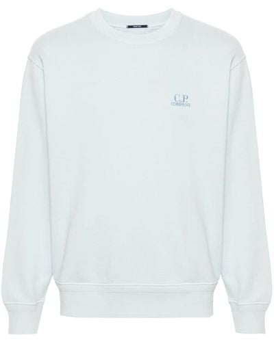 C.P. Company Logo-embroidered Cotton Sweatshirt - White