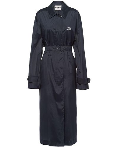 Miu Miu Trench Technical con cintura - Blu