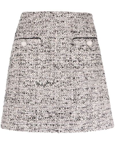 Maje Minifalda ajustada de tweed - Gris