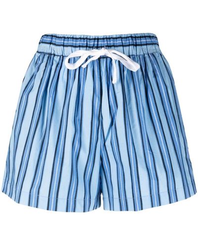 Faithfull The Brand Akaia Gestreepte Shorts - Blauw