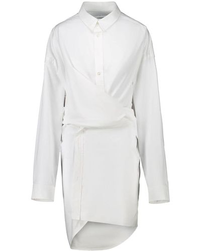 Laneus Cotton Wrap Shirtdress - White