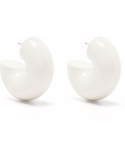 Uncommon Matters Beam Chunky Hoop Earrings - White