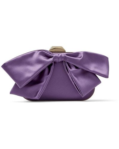 Jimmy Choo Cloud Bow-detail Clutch Bag - Purple