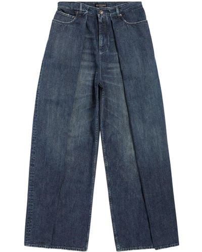 Balenciaga Double Side Mid-rise Lose-fit Jeans - Blue
