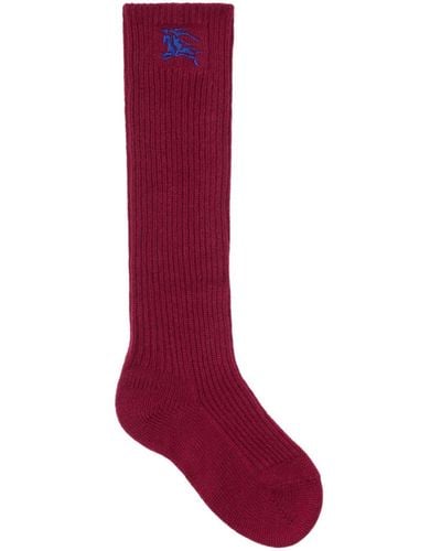 Burberry Ekd Ribbed Socks - Red