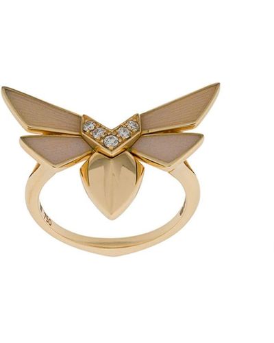 Stephen Webster 18kt Yellow Gold, Diamond And Opal Jitterbug Ring - White