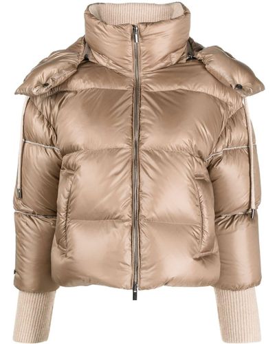 Peserico Cropped Padded Down Jacket - Natural