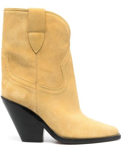 Isabel Marant 90mm Suede Boots - Natural