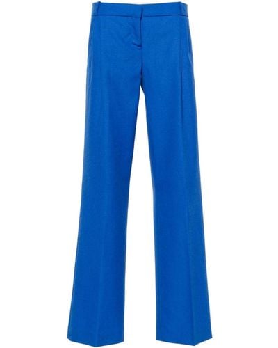 Coperni Pantalon en laine à coupe droite - Bleu