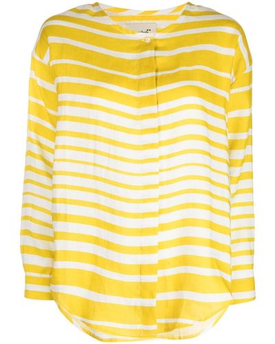 Bambah Striped Linen Shirt - Yellow