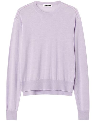 Jil Sander Crew-neck Fine-knit Sweater - Purple