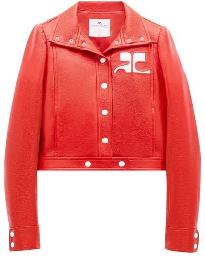 Courreges Patent Logo-patch Jacket - Red