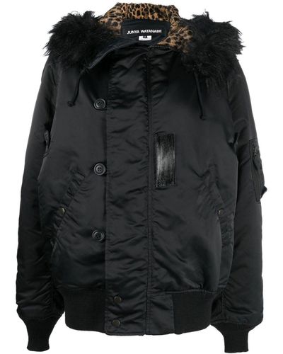 Junya Watanabe Faux-fur Trim Hooded Jacket - Black