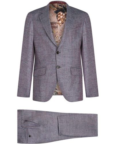 Etro Tailored Single-breasted Suit - Blue