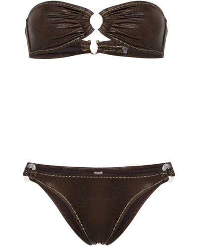 Reina Olga Bandcamp Bandeau Bikini - Brown