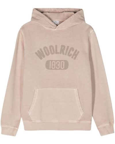 Woolrich Logo-print Cotton Hoodie - Natural