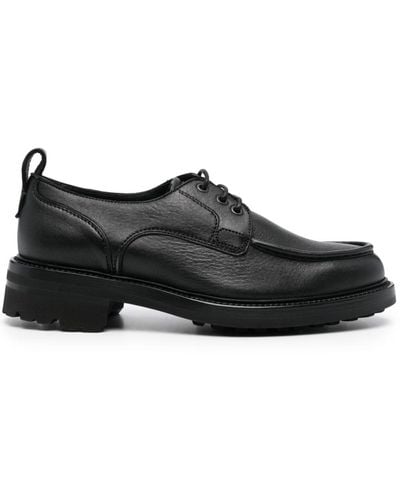 Brioni Crinkled Leather Derby Shoes - Black