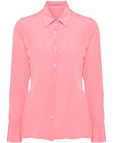 Ermanno Scervino Classic-collar Silk Shirt - Pink