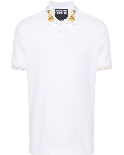 Versace T-Shirt mit Watercolour Couture-Print - Weiß