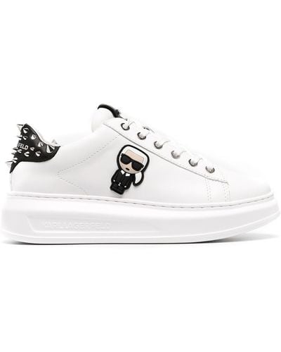 Karl Lagerfeld Ikonic Sneakers Met Logo - Wit
