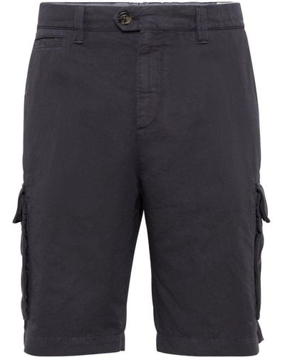 Brunello Cucinelli Short en serge à poches cargo - Bleu